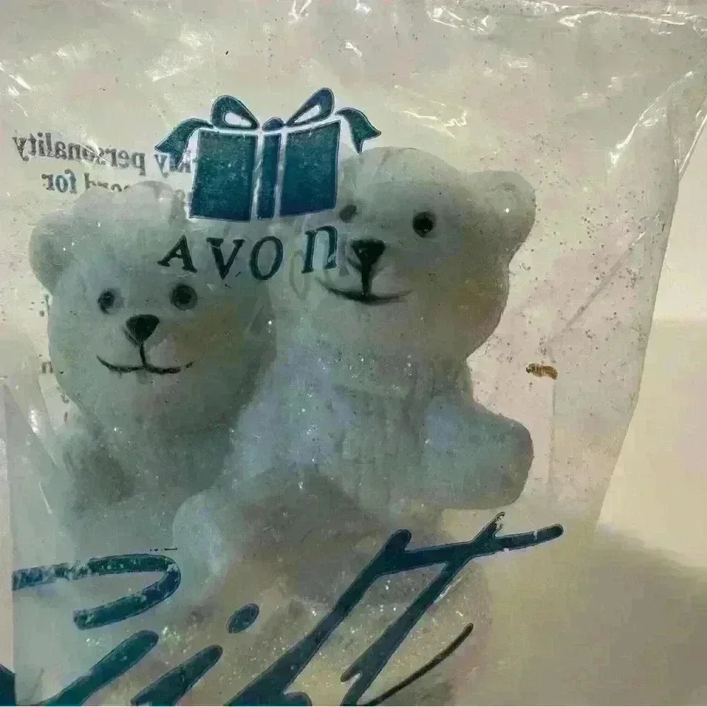 2 AVON 1996 Winter Frolic Ornaments - Teddy &‎ Snowman ( NEW )